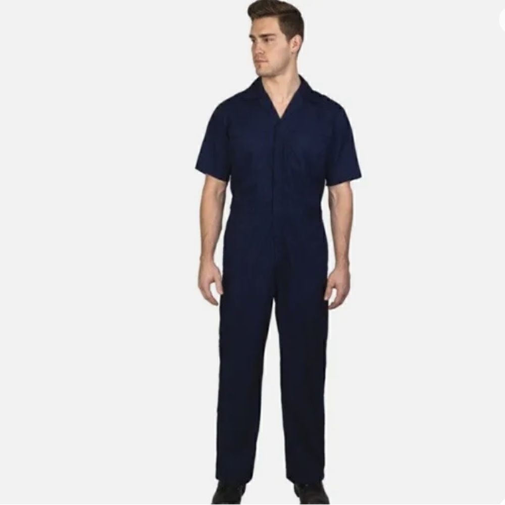 WALLS Master Made Coveralls Short Sleeve Navy Blue Size 48 SHORT nwt